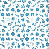 Seamless pattern with Virus, Vicrobe and Bacterium concept vector creative symbols