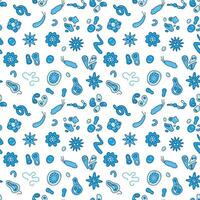 Seamless pattern with Virus, Vicrobe and Bacterium concept vector creative symbols