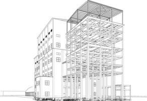 3d ilustración de industrial edificio vector