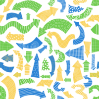 Seamless pattern with Hand Drawn arrows png