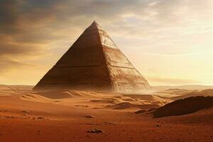 Alien stone pyramid. Generate Ai photo