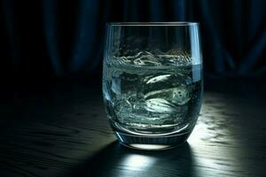 vaso agua oscuridad. generar ai foto
