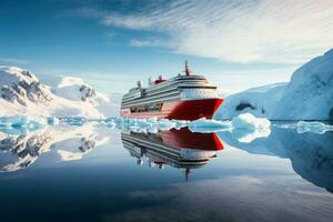 Icy Antarctica cruise. Generate Ai photo