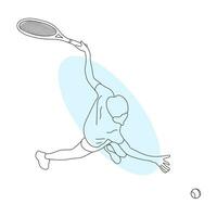 Line art of tennis player vector illustration sketch hand drawn isolated on white background