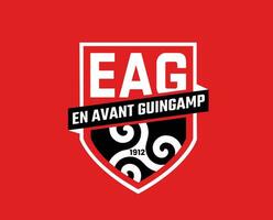 EA Guingamp Club Symbol Logo Ligue 1 Football French Abstract Design Vector Illustration With Red Background