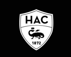 Le Havre AC Club Logo Symbol White Ligue 1 Football French Abstract Design Vector Illustration With Black Background