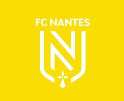 FC Nantes Logo Club Symbol White Ligue 1 Football French Abstract Design Vector Illustration With Yellow Background