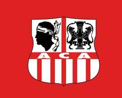 ajaccio club logo símbolo liga 1 fútbol americano francés resumen diseño vector ilustración con rojo antecedentes