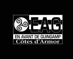 EA Guingamp Club Logo Symbol White Ligue 1 Football French Abstract Design Vector Illustration With Black Background