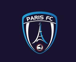 Paris FC Club Logo Symbol Ligue 1 Football French Abstract Design Vector Illustration With Blue Background