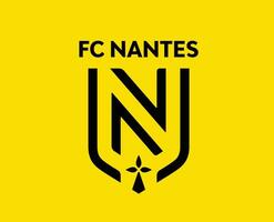 fc nantes logo club símbolo negro liga 1 fútbol americano francés resumen diseño vector ilustración con amarillo antecedentes