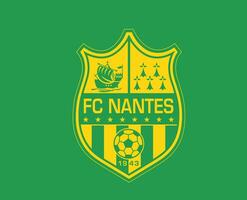 fc nantes club símbolo logo liga 1 fútbol americano francés resumen diseño vector ilustración con verde antecedentes