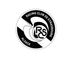 RC Strasbourg Club Logo Symbol Black Ligue 1 Football French Abstract Design Vector Illustration