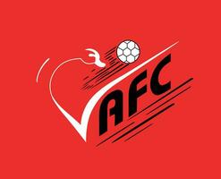 valenciennes fc símbolo club logo liga 1 fútbol americano francés resumen diseño vector ilustración con rojo antecedentes