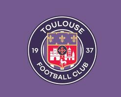 Toulouse FC Logo Club Symbol Ligue 1 Football French Abstract Design Vector Illustration With Purple Background