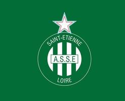 Saint Etienne Club Symbol Logo Ligue 1 Football French Abstract Design Vector Illustration With Green Background