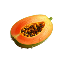 papaya aislado en transparente fondo, creado con generativo ai png