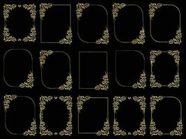 Golden vintage ornament frame. Decorative border frames, elegant vintage frame and wedding ornaments. vector