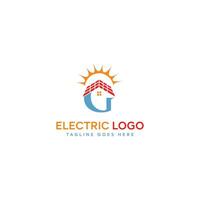 G letter logo design combined with solar panels. vector