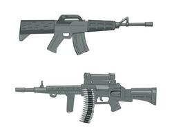 Illustration of a weapon and a machine gun vector