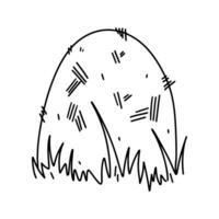 Stack of hay. Hand drawn doodle style. Vector illustration isolated on white. Coloring page.