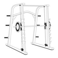 Smith machine for weight training flat monochrome isolated vector object