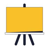 Artist easel for painting flat line color isolated vector object. Equipment. Editable clip art image on white background. Simple outline cartoon spot illustration for web design