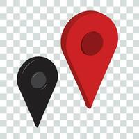 Set of 3d map pin location icons markers vector illustration on a transparent background.