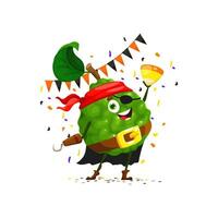 Cartoon funny Halloween fruit cherimoya in costume vector