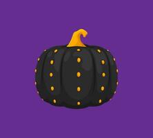 Halloween painted pumpkin with orange dot ornament vector