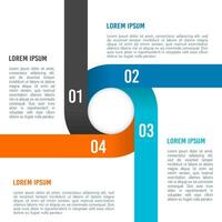 The circle infographic is divided into 4 directions. Vector illustration.