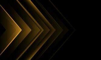 Abstract gold arrow direction geometric on black design modern futuristic technology creative background vector