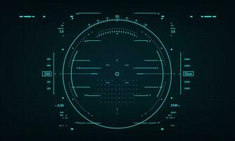 HUD sci-fi interface screen view blue on dark design virtual reality futuristic technology display vector