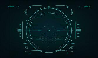 HUD sci-fi interface screen view blue on dark design virtual reality futuristic technology display vector