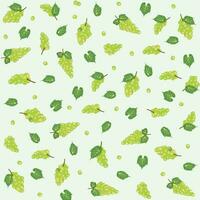 Grapes with leaves seamless pattern vector illustration