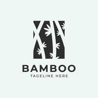 Bamboo logo icon vector design, simple bamboo image illustration design.