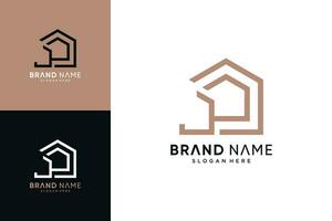Home logo design vector illustration combined with letter j and creative unique concept