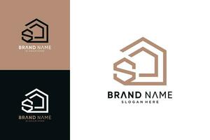 Home logo design vector illustration combined with letter s and creative unique concept