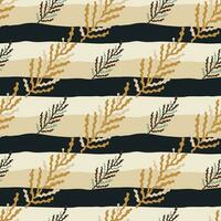 Abstract seaweed backdrop. Organic fern leaves seamless pattern. Simple style botanical background. vector