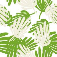 Simple organic shape seamless pattern. Tropical leaves background. Matisse inspired decoration wallpaper. vector