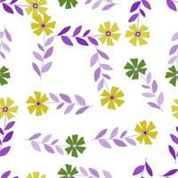 Cute stylized ditsy flower seamless pattern. Decorative naive botanical backdrop. vector