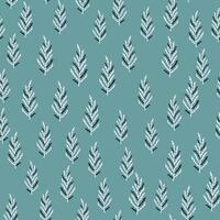 Abstract seaweed backdrop. Organic fern leaves seamless pattern. Simple style botanical background. vector