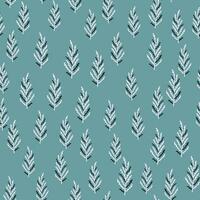 Abstract seaweed backdrop. Organic fern leaves seamless pattern. Simple style botanical background. vector