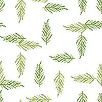 Abstract seaweed backdrop. Organic fern leaves seamless pattern. Simple style botanical background. vector