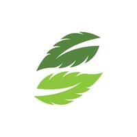 Logos of green Tree leaf ecology vector