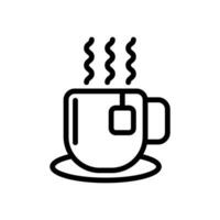 hot tea icon line vector
