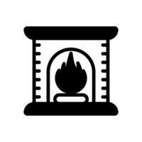 fireplace icon solid style vector