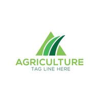 Nature logo design with agriculture field vector