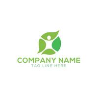 Farmland logo design template with abstract lines, green field symbol vector
