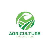 Farm Land Agriculture Flat Illustration Logo Design vector